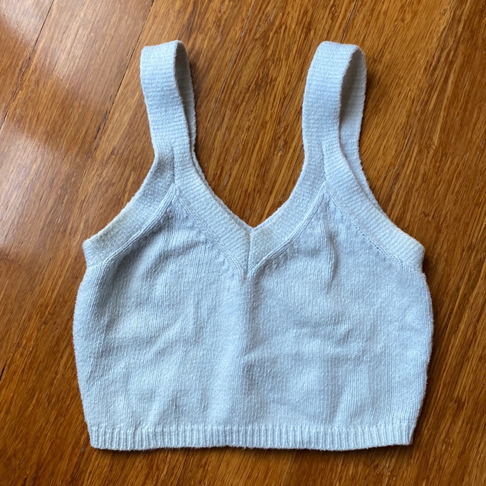 Creatures of comfort light blue knit tank top size 1